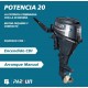 MOTOR FUERA DE BORDA 20HP CON BRAZO PATA CORTA