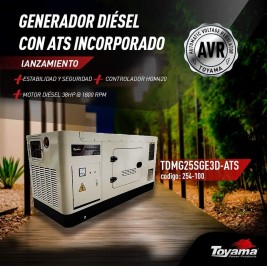 PLANTA ELÉCTRICA TOYAMA DIÉSEL 25KVA TRIFÁSICA / SILENCIOSA