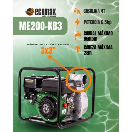 MOTOBOMBA 6.5HP A GASOLINA AUTOCEBANTE ALUMINIO 2" X 2"
